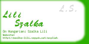 lili szalka business card